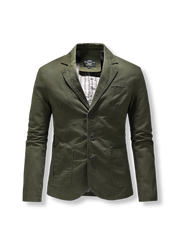 ミリタリーグリーンのコットンカジュアルジャケット