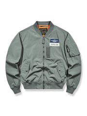 リブ編み袖口とウエストバンド付きのミリタリーMA-1パイロットジャケット