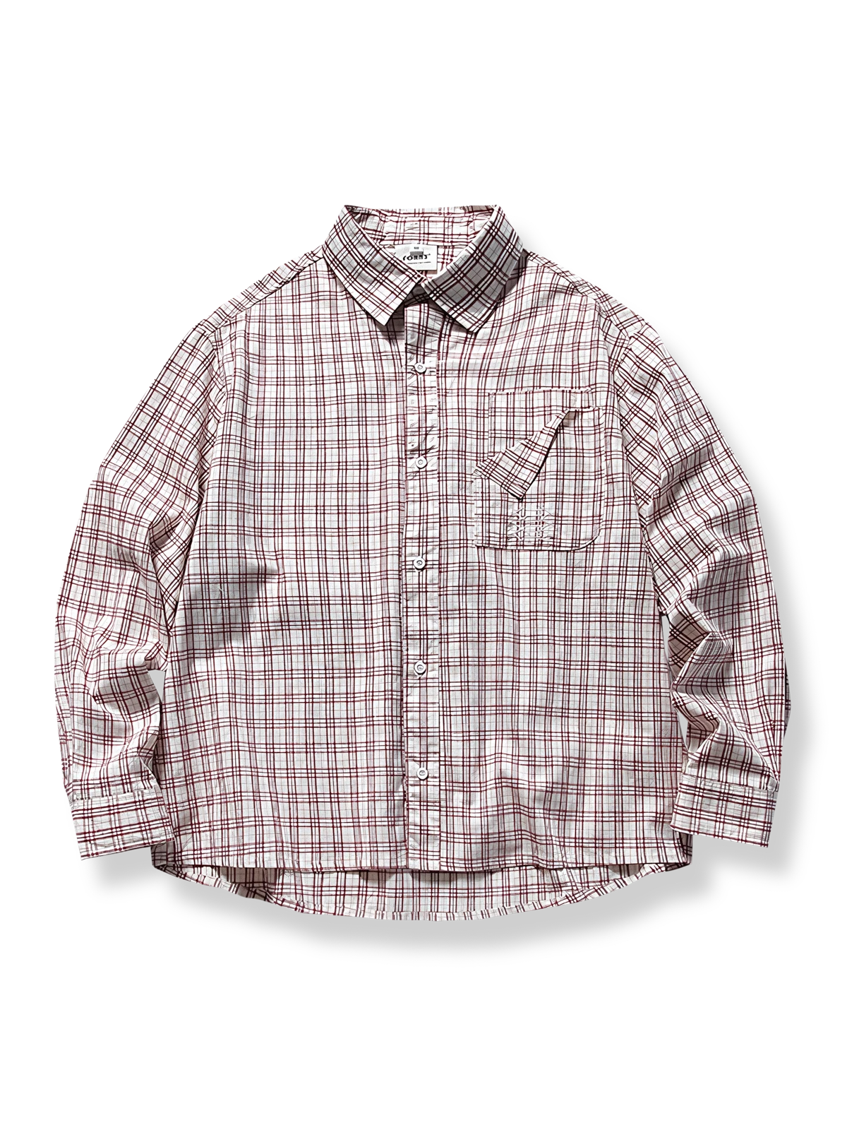 ミックスカラーのチェック長袖シャツ