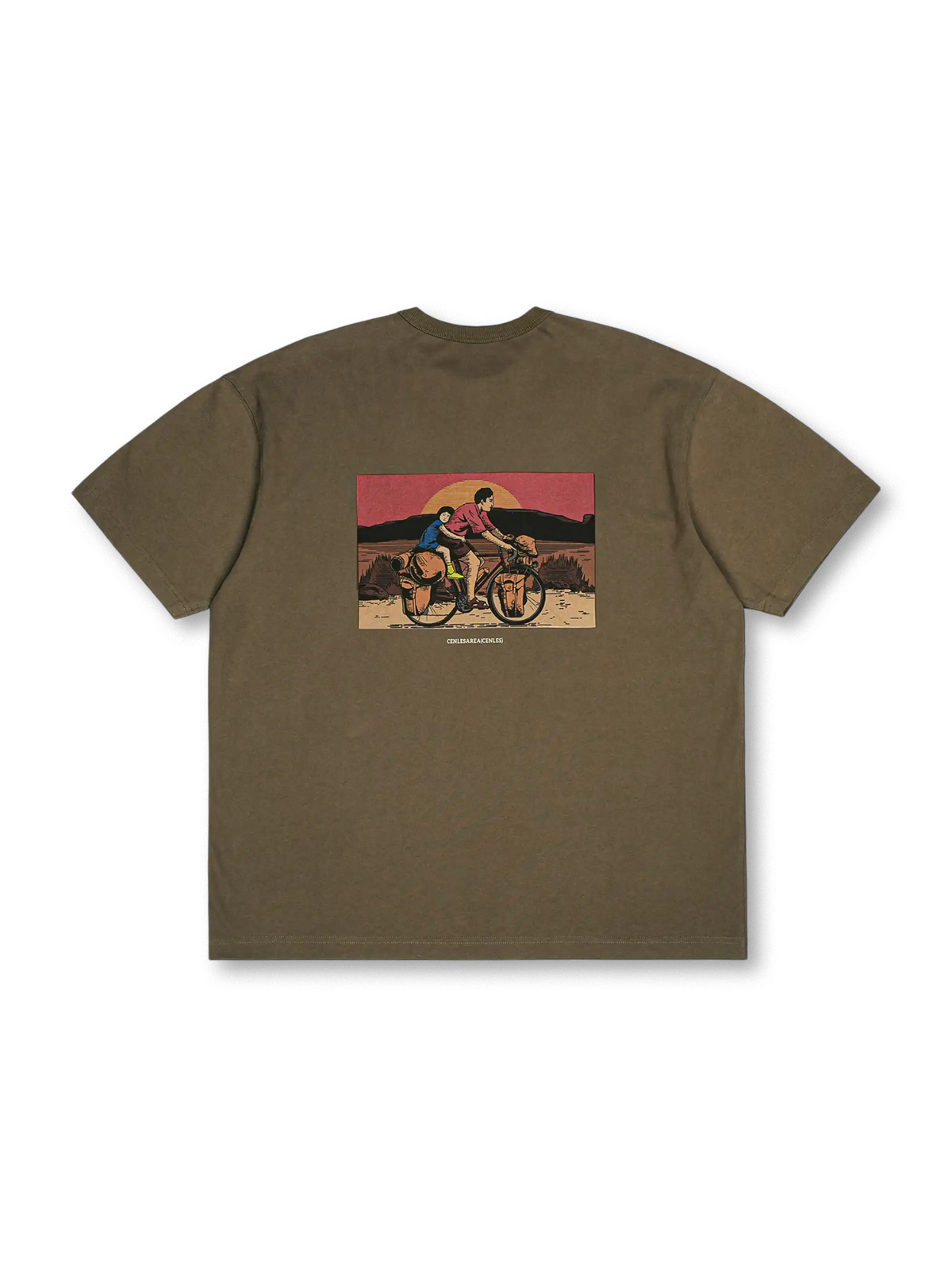 漫画風の一コマプリントが特徴の270g純綿Tシャツ。耐摩耗性と通気性に優れ、快適な着心地を実現。