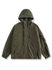 モノトーン・ジップ ポケット フードジャケット