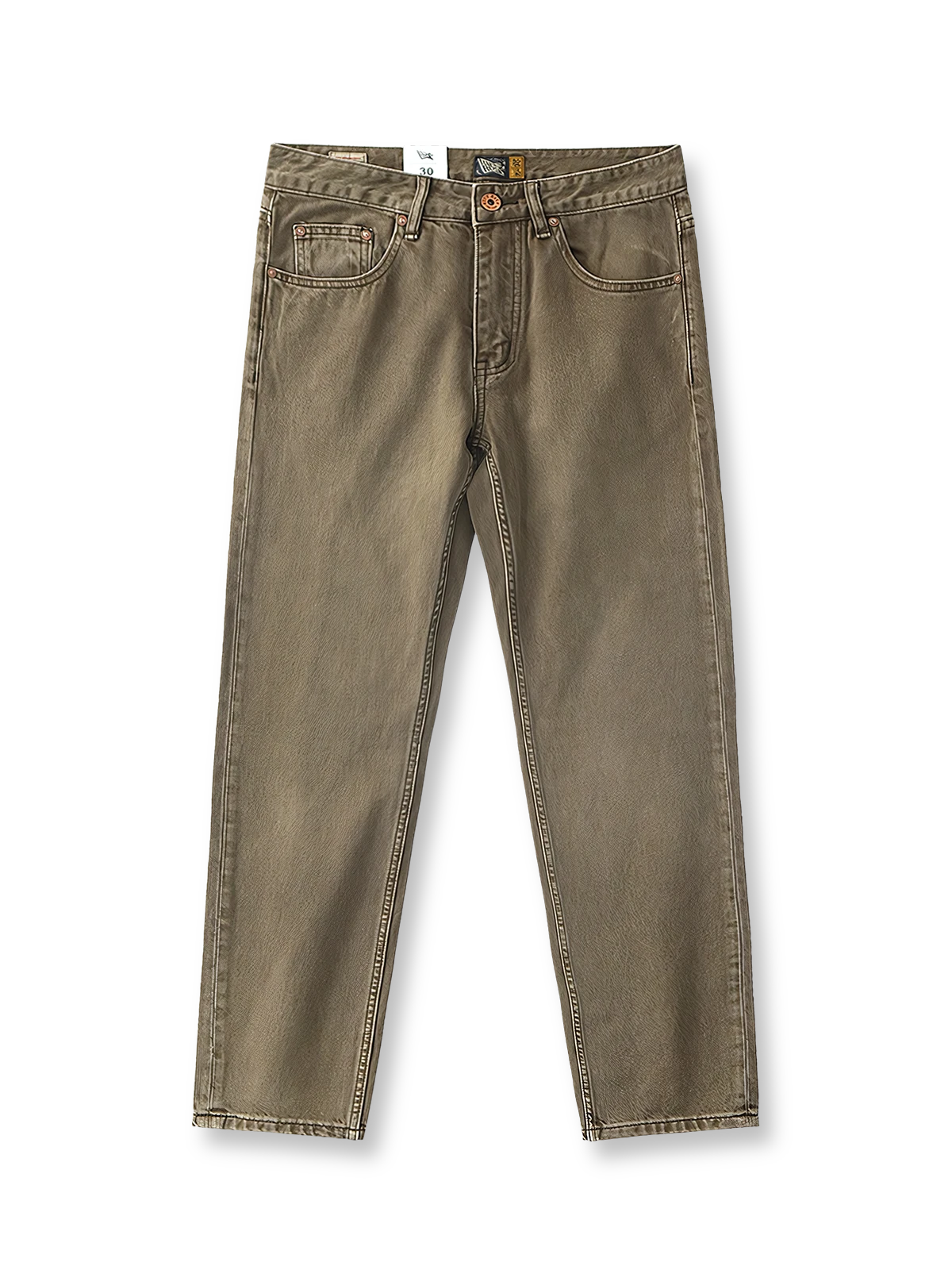 泥染め仕上げのストレートデニムパンツ