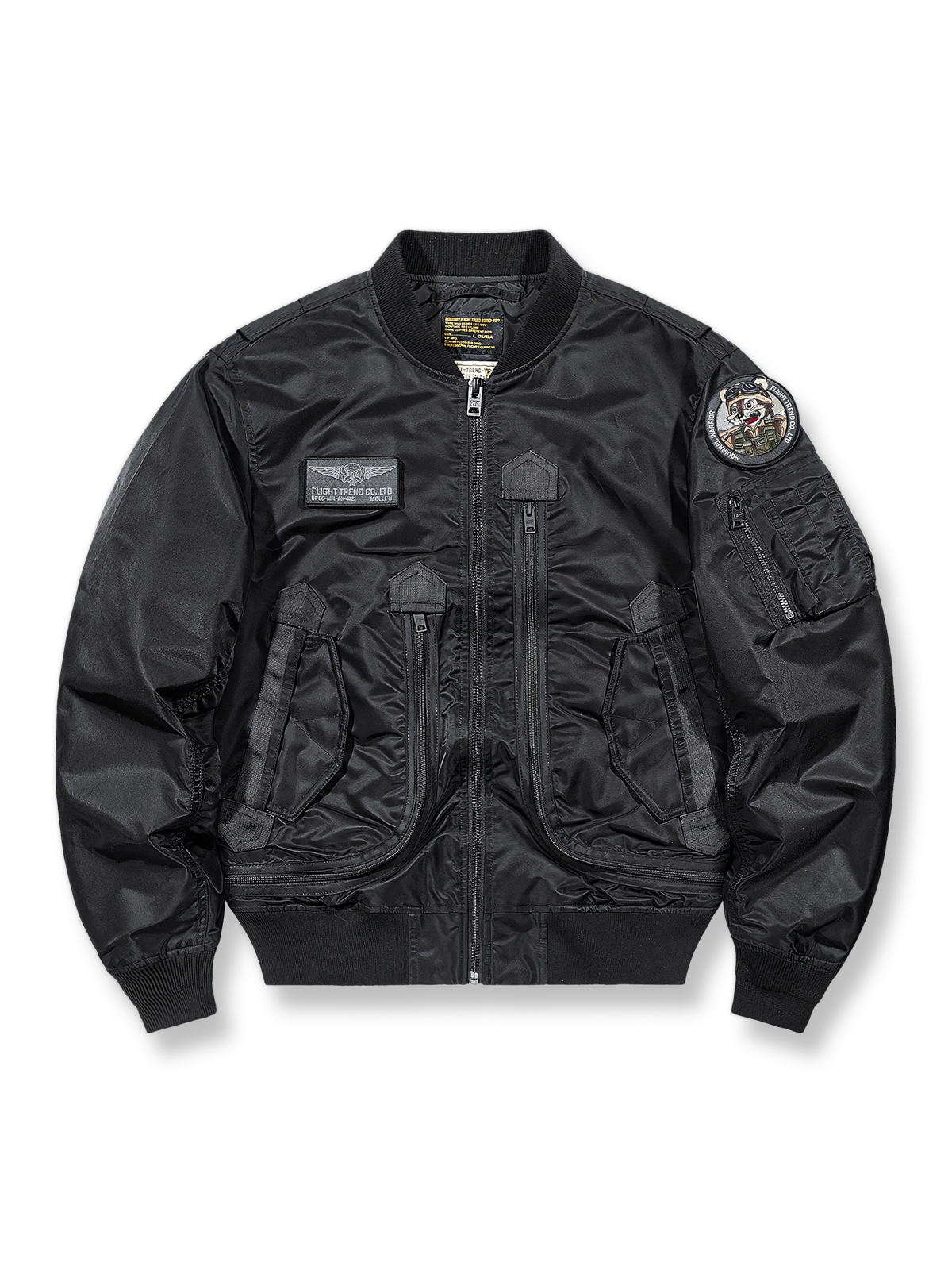 多機能ポケットとアームパッチ付きMA-1フライトジャケット