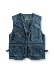 16ポケットとフック付きの機能的ヴィンテージワークベスト