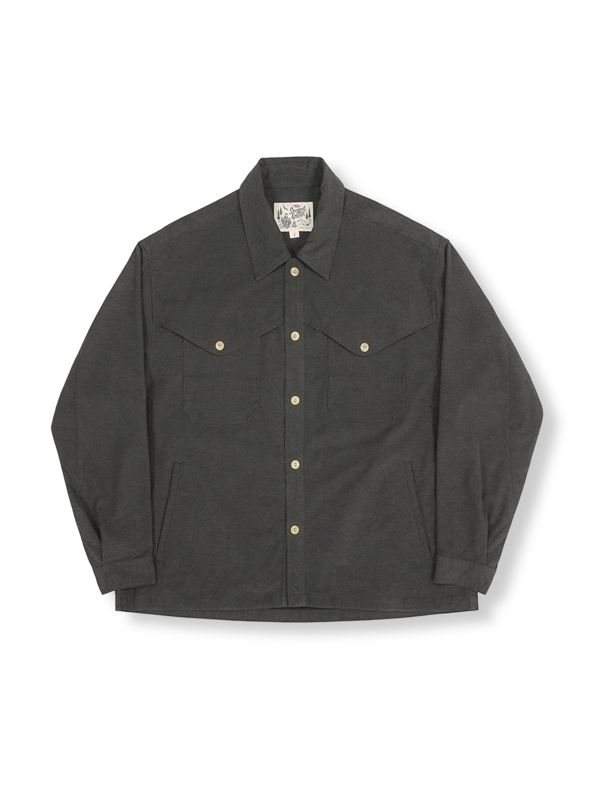 三角補強や多ポケットが特徴のウエスタンハンティング長袖シャツ。