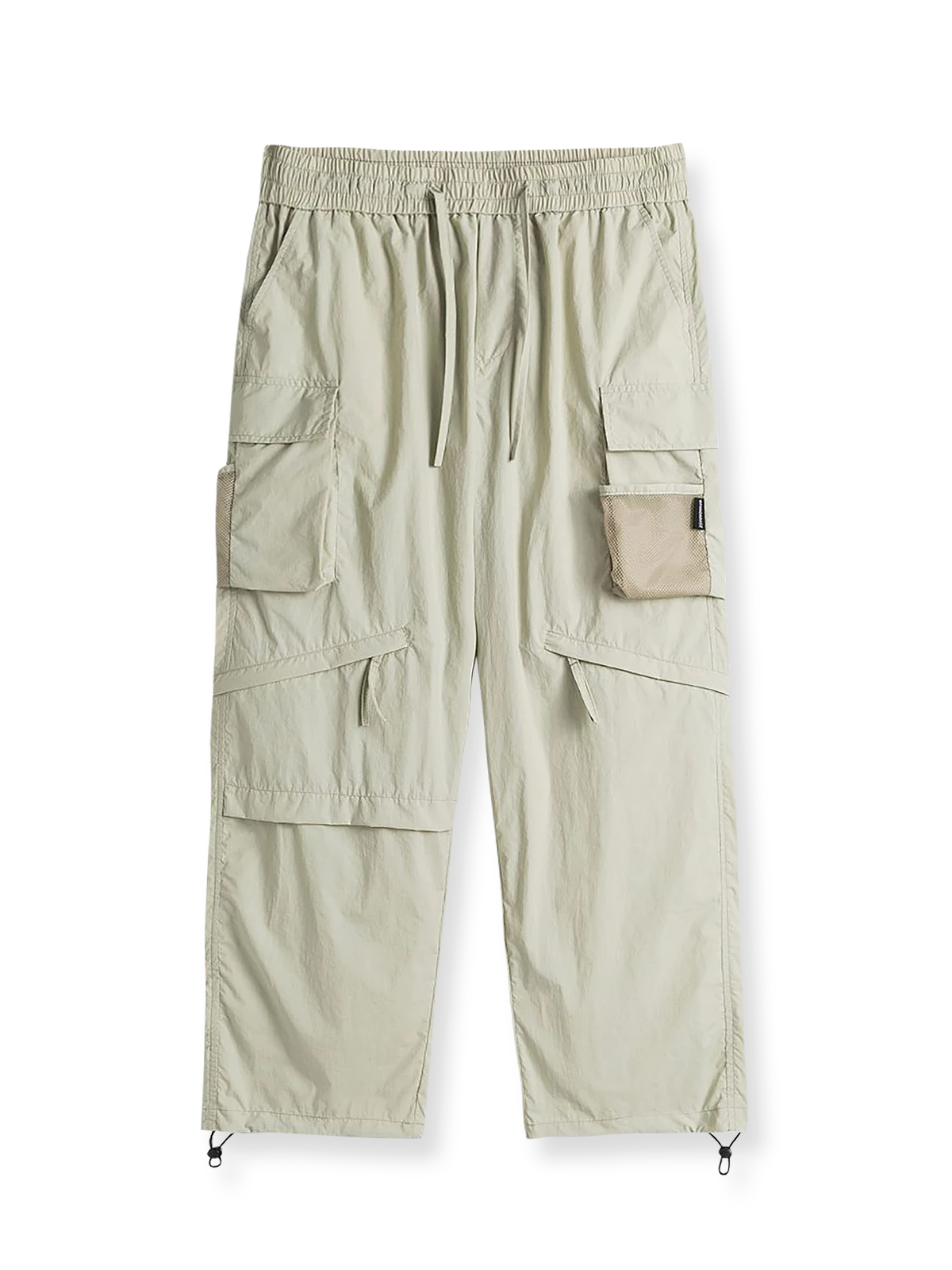 多ポケットと調節可能なドローコードを備えた軽量ナイロン製ワークロングパンツ