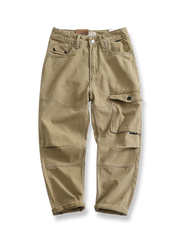 多ポケットデザインの耐久性に優れたコットンワークパンツ