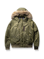 取り外し可能フード付きのN-2Bフライトジャケット