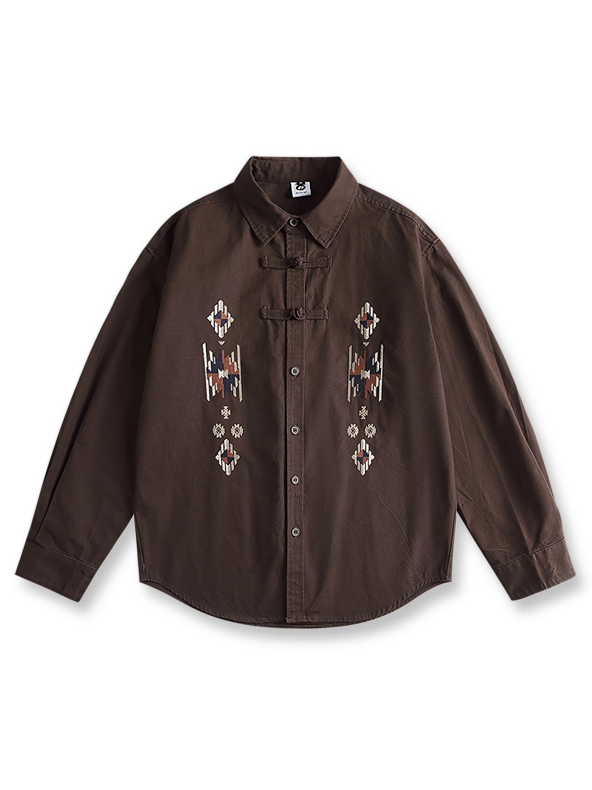 伝統模様の刺繍が特徴のナバホ刺繍長袖シャツ