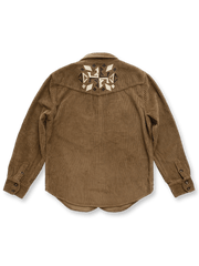 Navajo刺繍入りコーデュロイシャツ、正面と背面の全体図