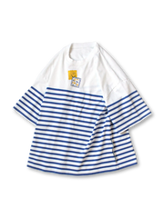 ネイビー×ボーダービスケットTシャツ