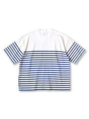 ネイビー×ボーダービスケットTシャツ