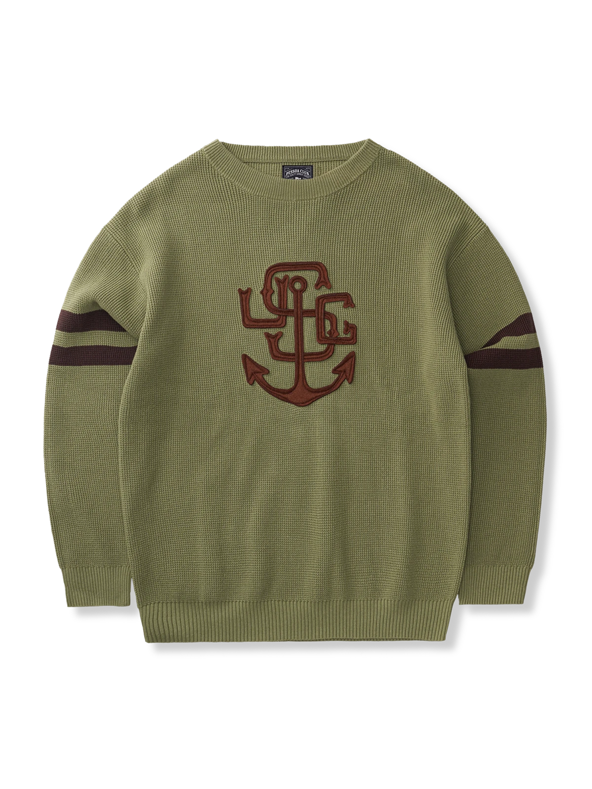 フランス海軍セーラーストライプ風のドロップショルダーセーター。