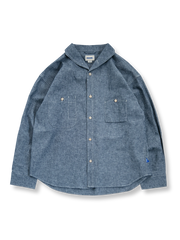 ネップ糸使用のセーラーカラー付きワークシャツ