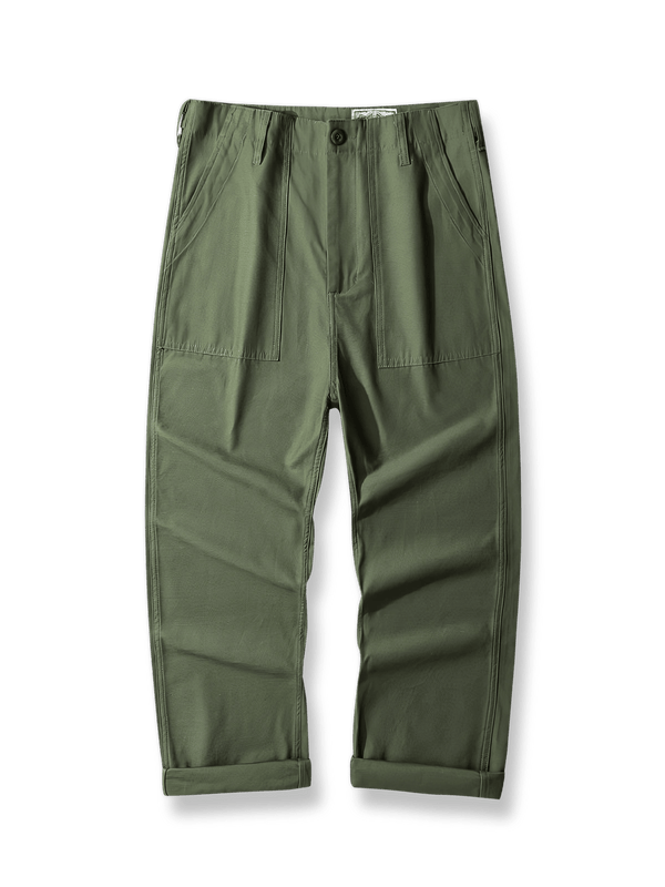 OG-107オリーブグリーンサテンワークパンツ