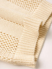 オープンカラーニットポロ