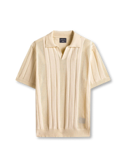 オープンカラーニットポロ