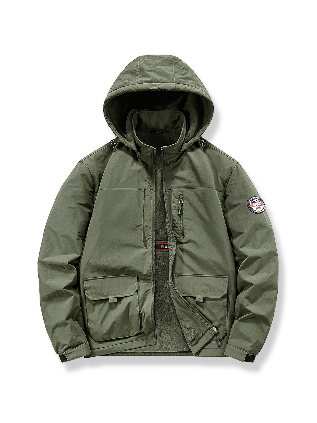 バッジ付きのアウトドア防風ジャケット