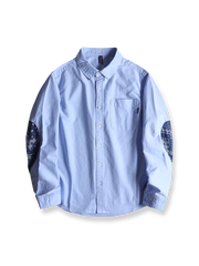 肘にペイズリーパッチをあしらった100%コットンオックスフォードシャツ