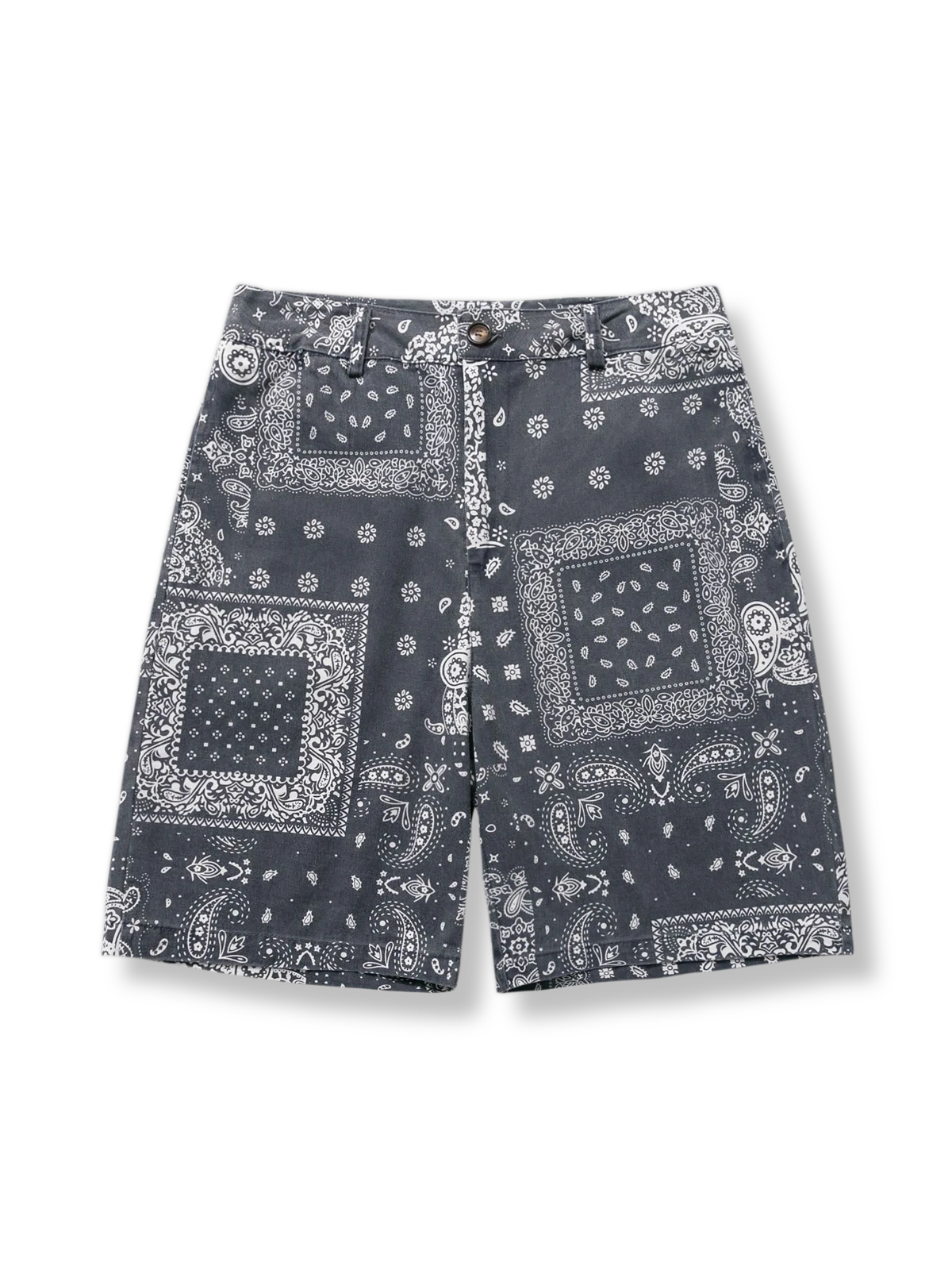 古代ペルシャ風ペイズリープリントのカジュアルショートパンツ