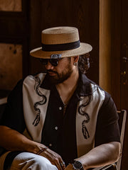 パナマ編み ボーターハット コンバーチブル