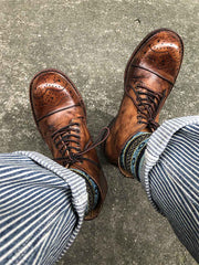 手作り ウォッシュ レザーブーツ