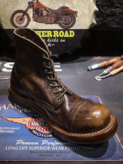 本革 バイカー ブーツ