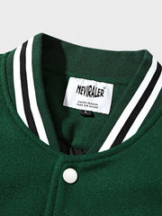 英字プリント 中綿ベースボールジャケット