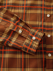 ブラウン  レトロ チェック柄 ジャケット