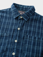 グラデーション ブルー ブラック チェック柄 ジャケット