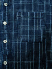 グラデーション ブルー ブラック チェック柄 ジャケット