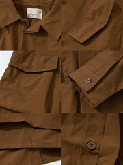 四ポケット ワークウェア風シャツジャケット