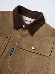 コーデュロイ襟 ウォッシュドデニムジャケット