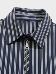 縦ストライプ 襟付きジャケット