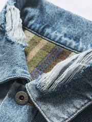 ウォッシュ加工  ダメージデニムジャケット