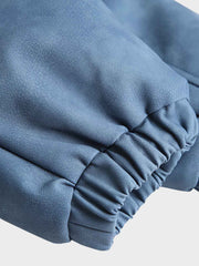 無地 立体ポケット 襟付き中綿ジャケット