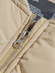 肘パッチ キルティング中綿ジャケット