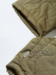 半袖 キルティング 襟なし 中綿ジャケット