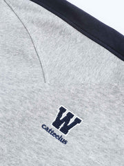 刺繍入り ハーフボタン スウェット