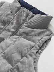 コーデュロイ 立襟 ダウンベスト