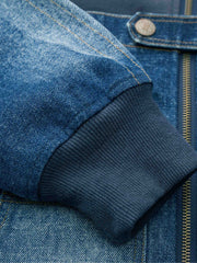 デニムパッチワーク　サスペンダーｘファスナーパーカー