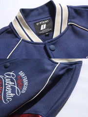 3色 パッチワークｘ刺繍入り ベースボールジャケット