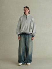 450G ハーフジップ POLOスウェット