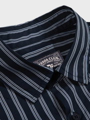 ボーダー ポケット 切り替え ストライプ 半袖シャツ