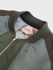 カラーブロック配色中綿ボンバージャケット