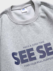 「SEE SEA」プリントスウェット