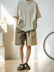 ポケット 切り替え ナイロンTシャツ