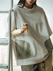 ポケット 切り替え ナイロンTシャツ