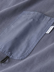 異素材 ポケット 丸襟 長袖Tシャツ