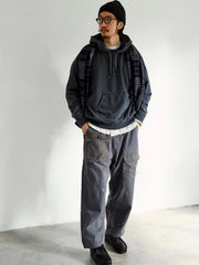 レトロ 人字柄 パッチワーク スラックス